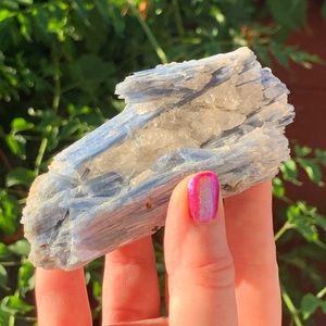 Blue Kyanite Crystal with clear quartz specimen